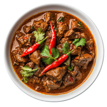 pngtree spicy beef curry with red chili garnish png image 14806153