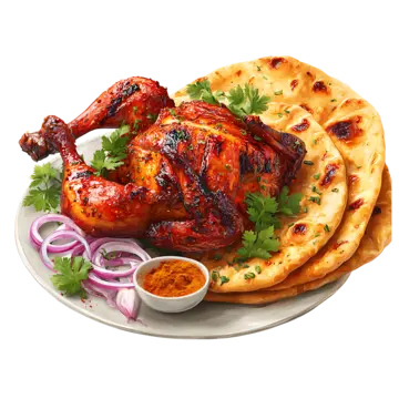 pngtree tandoori chicken and naan bread a delicious indian feast png image 16759014